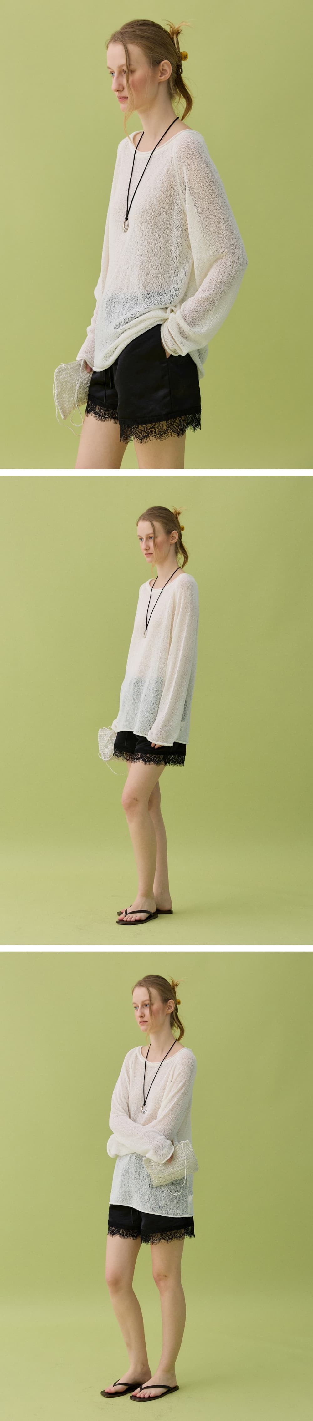 YURA LINEN PULLOVER - IVORY — vue 5