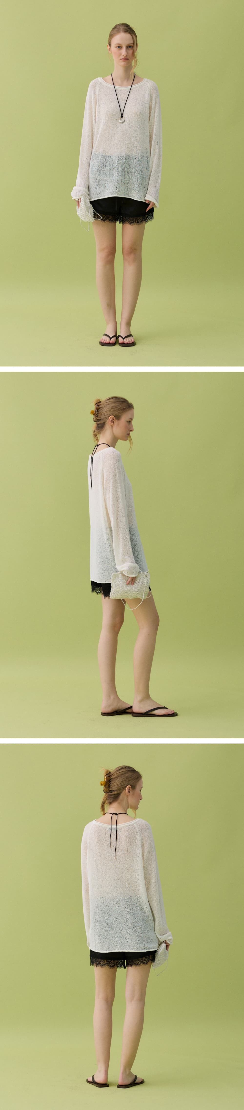 YURA LINEN PULLOVER - IVORY — vue 6