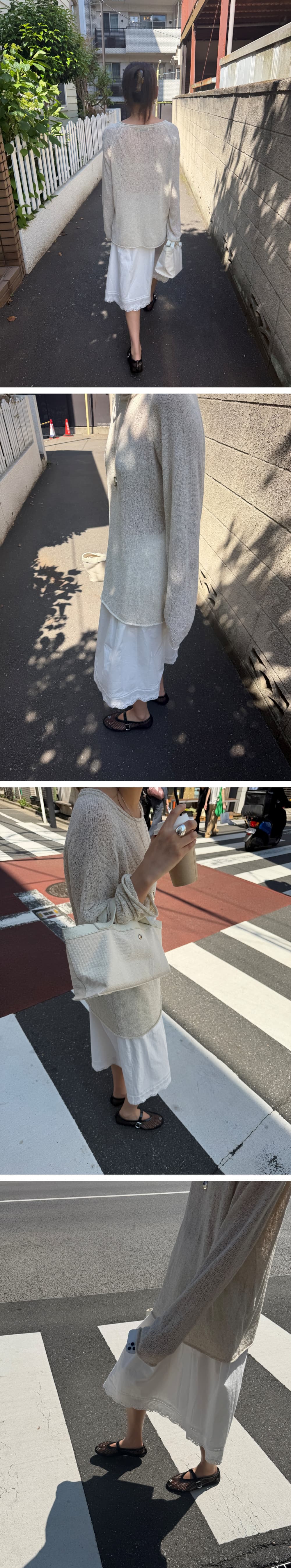 ORA COTTON LACE SKIRT - WHITE — vue 3