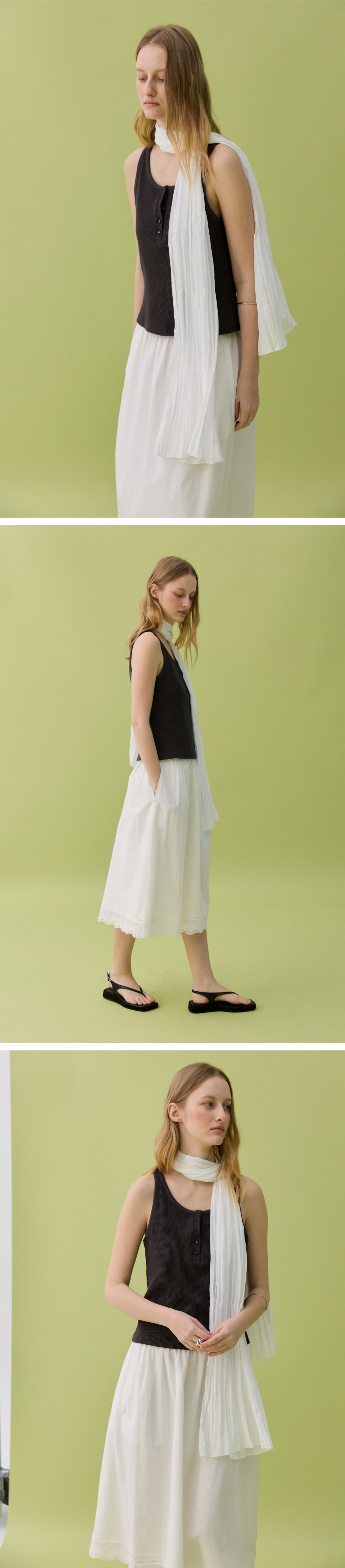 ORA COTTON LACE SKIRT - WHITE — vue 6
