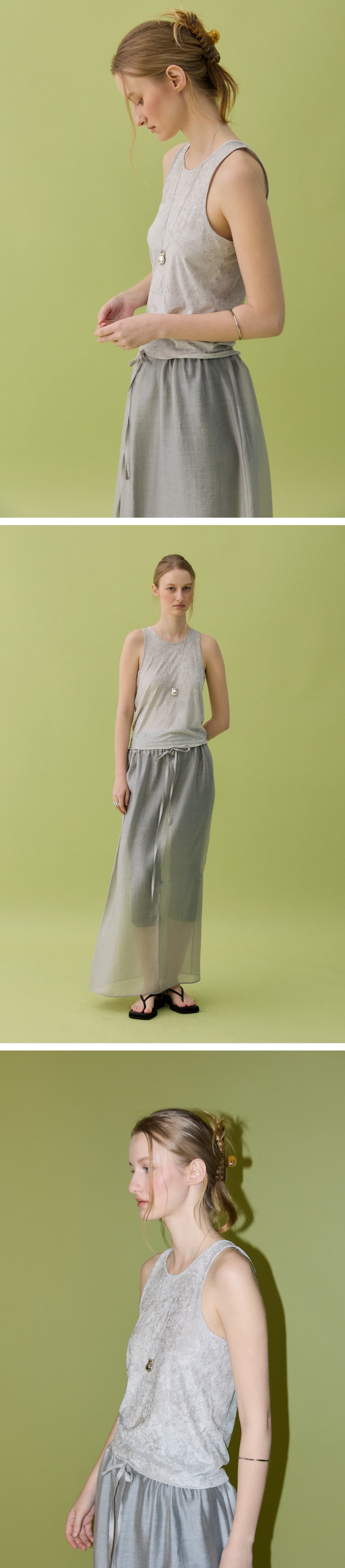 NUBIS LAYERED SKIRT - GRAY — vue 3