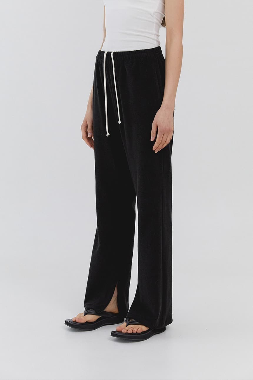 Terry Bending Boots-Cut Pants (Black)