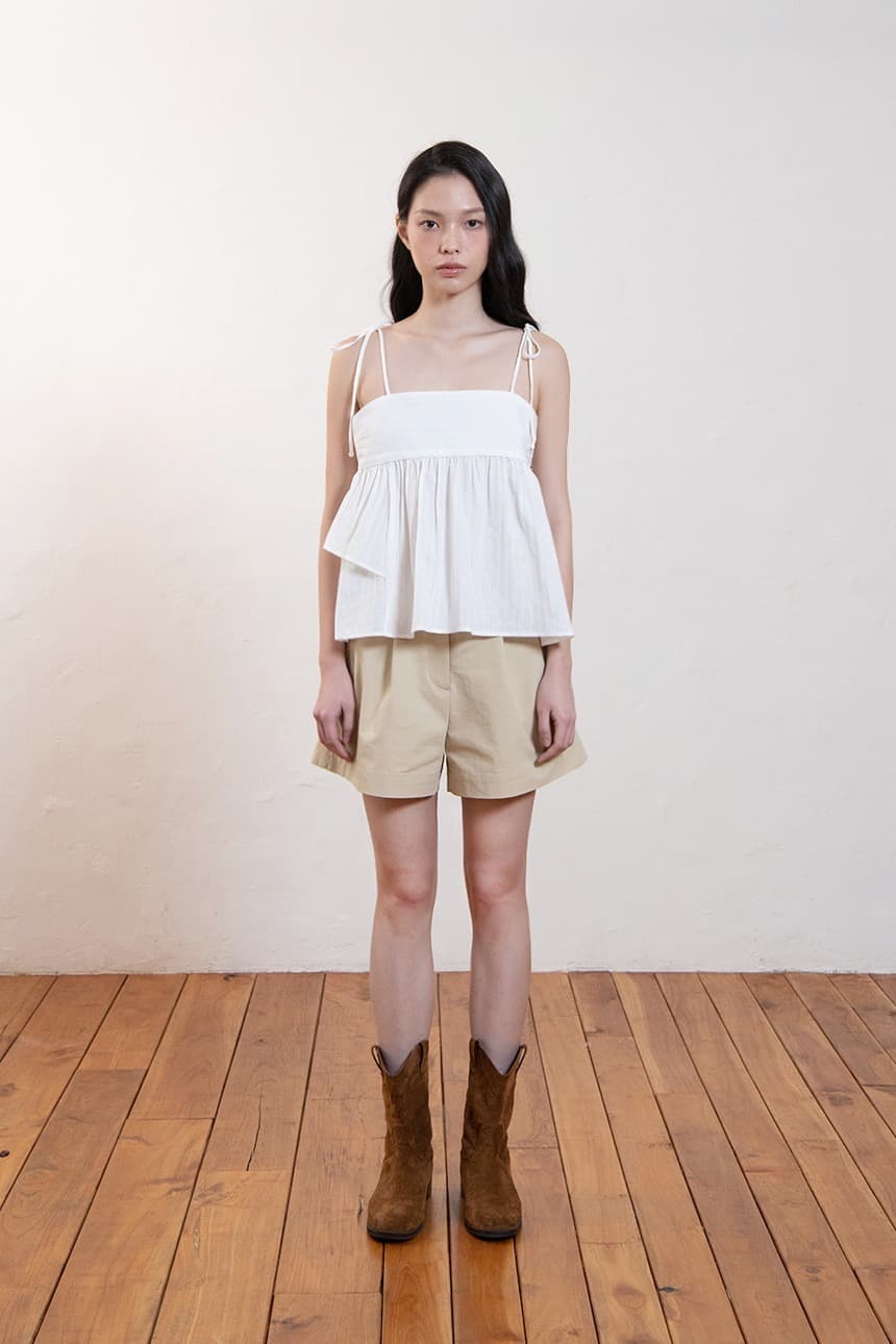 Unbalance Frill Bustier (White)