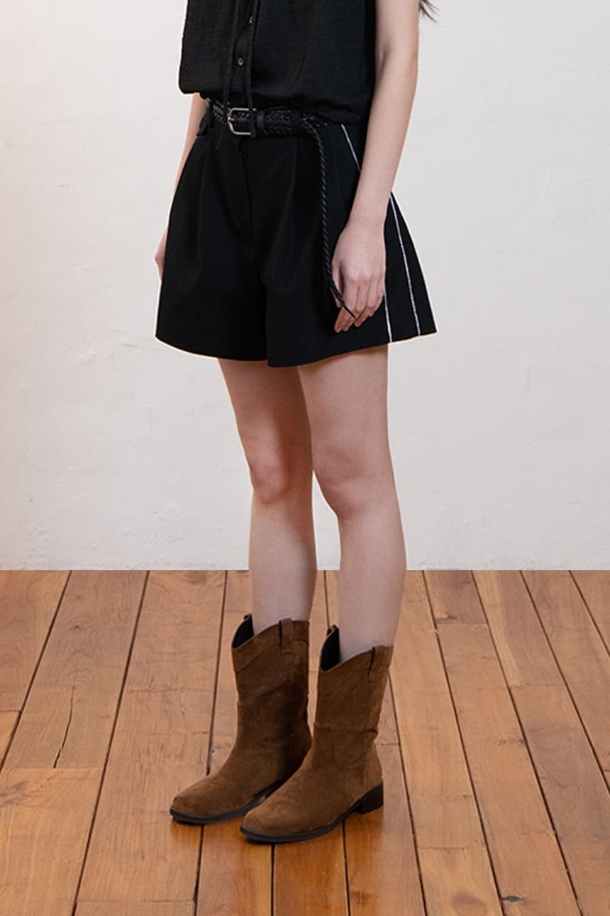 Side-Laced Half-Pants (Black)
