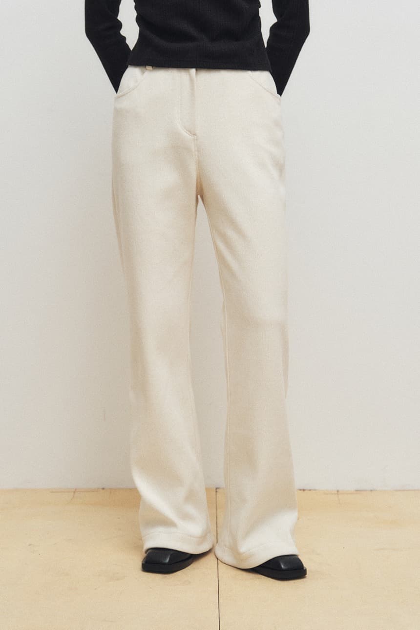 Corduroy Flared Pants (Ivory)