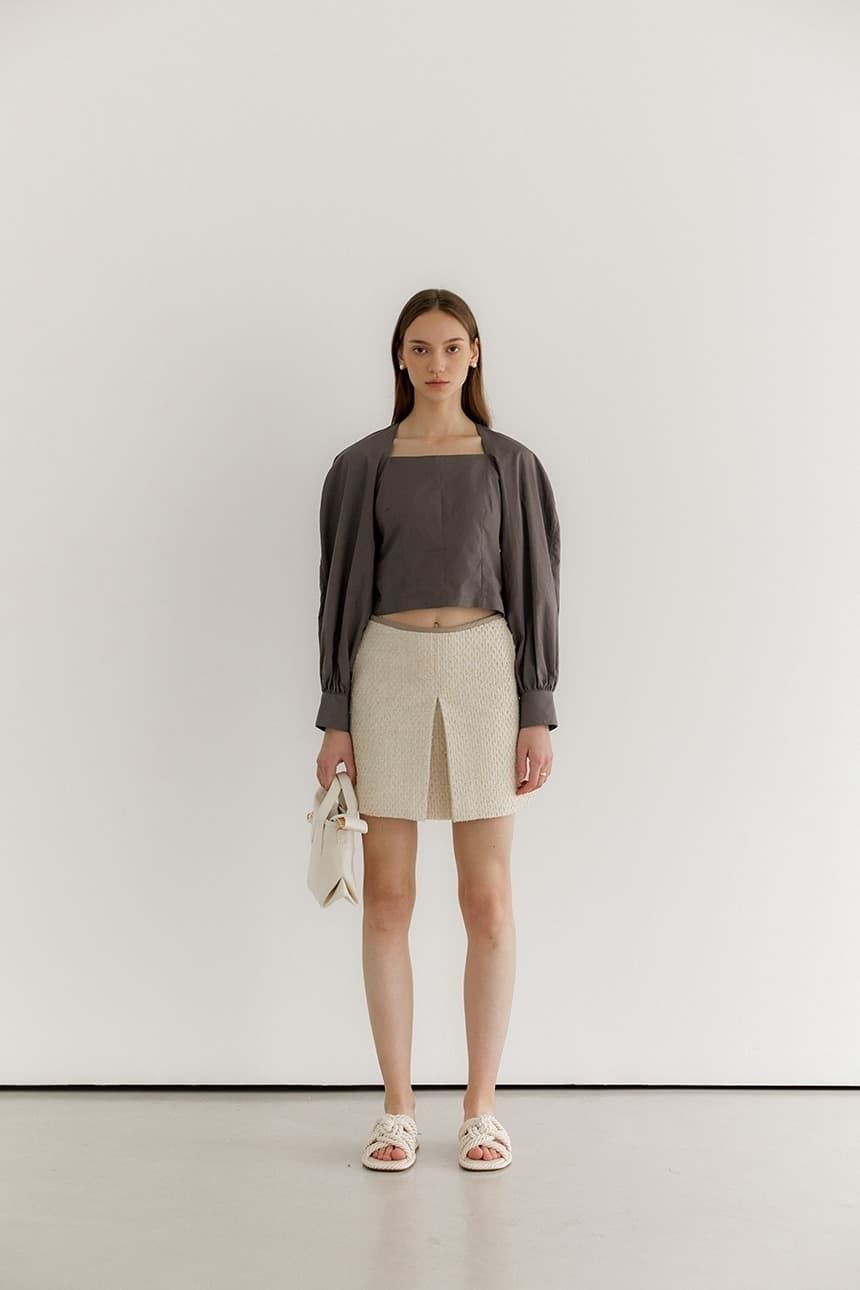 Checker Tweed Mini Skirt (Natural)