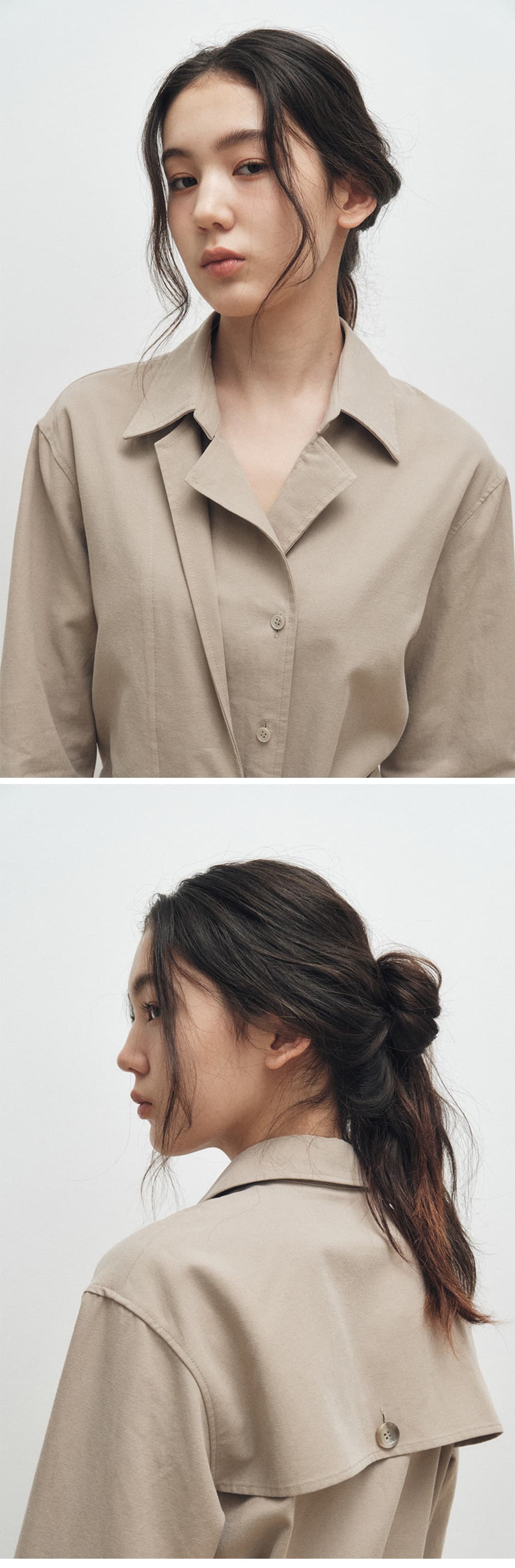Belted Trench Shirt (Beige) — vue 5