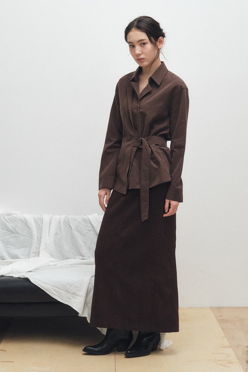 Belted Trench Shirt (Brown)