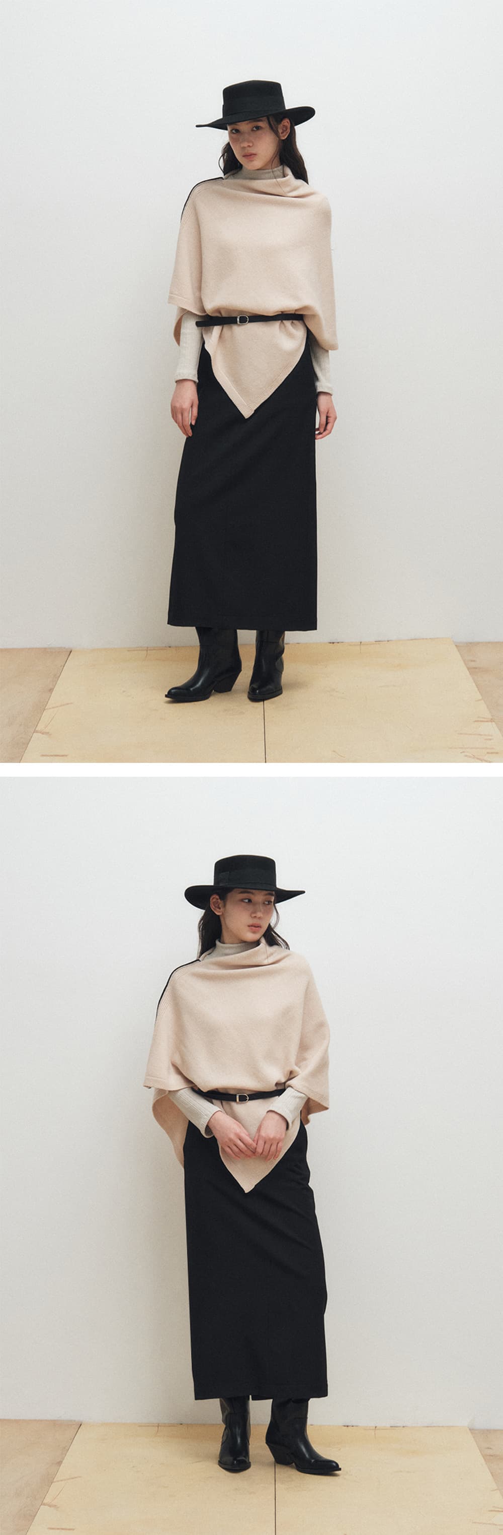 Wool Lining Cape (Beige) — vue 5