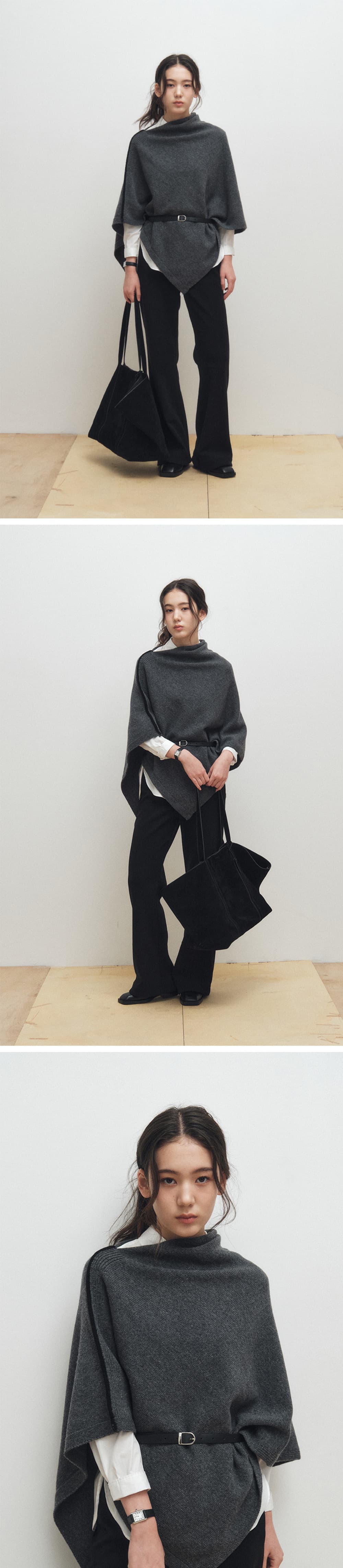Wool Lining Cape (Charcoal) — vue 5