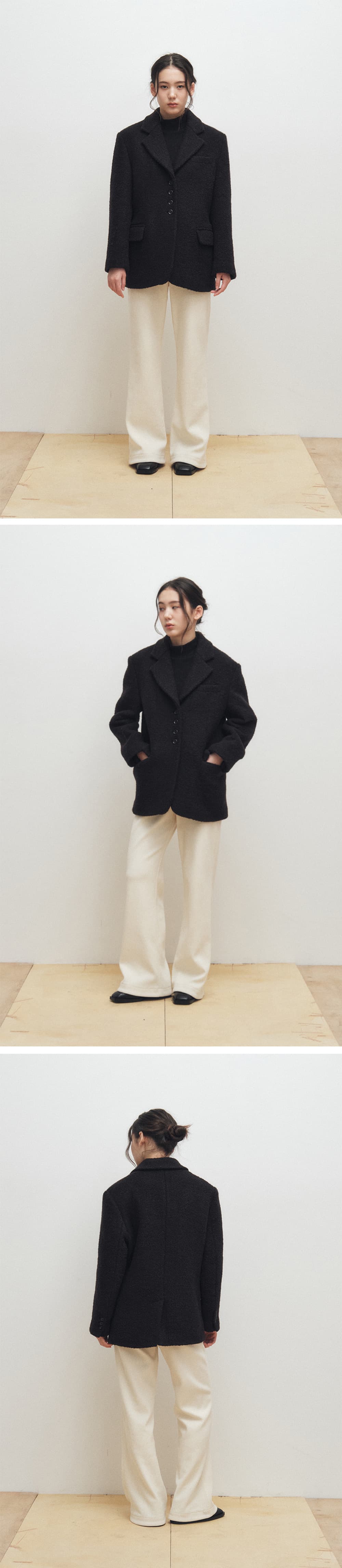 Oversized Wool Blazer Coat (Black) — vue 3