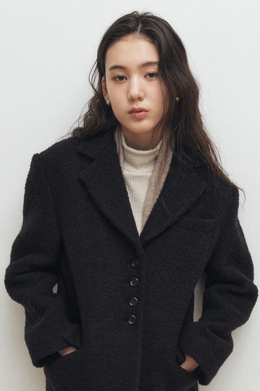 Oversized Wool Blazer Coat (Black)