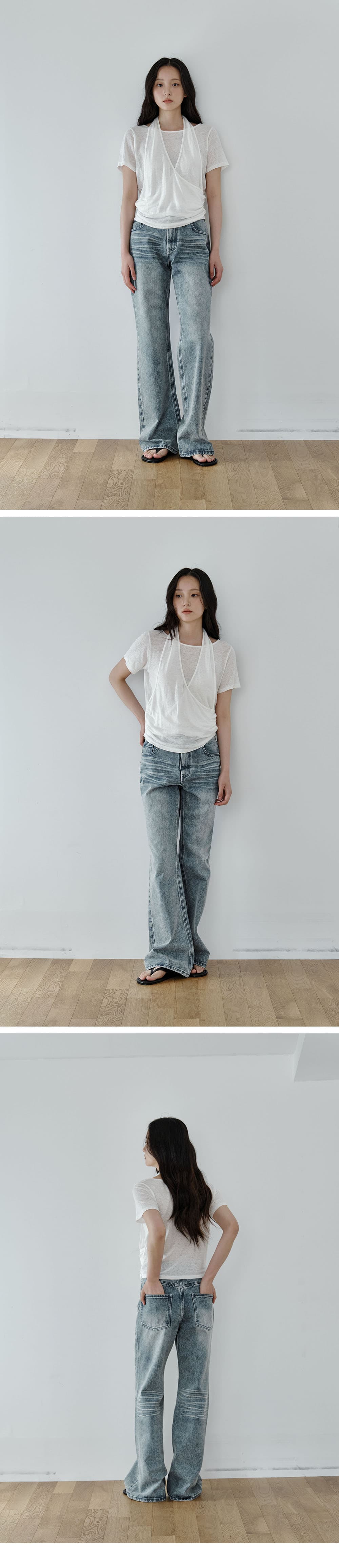 Washed Bootcut Jeans (Blue) — vue 5