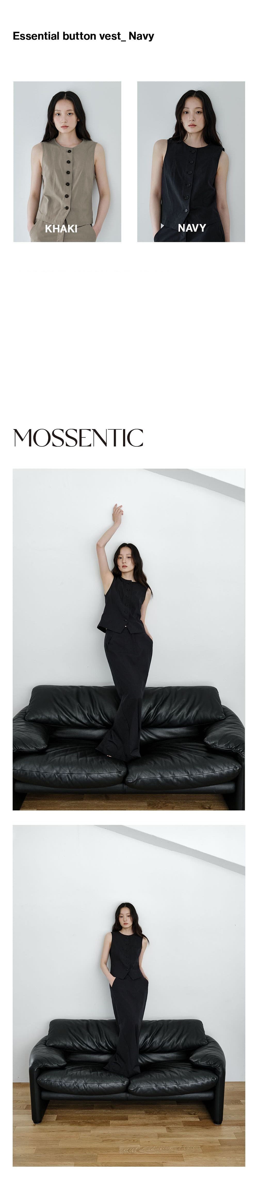 Essential Button Vest (Navy) — vue 2