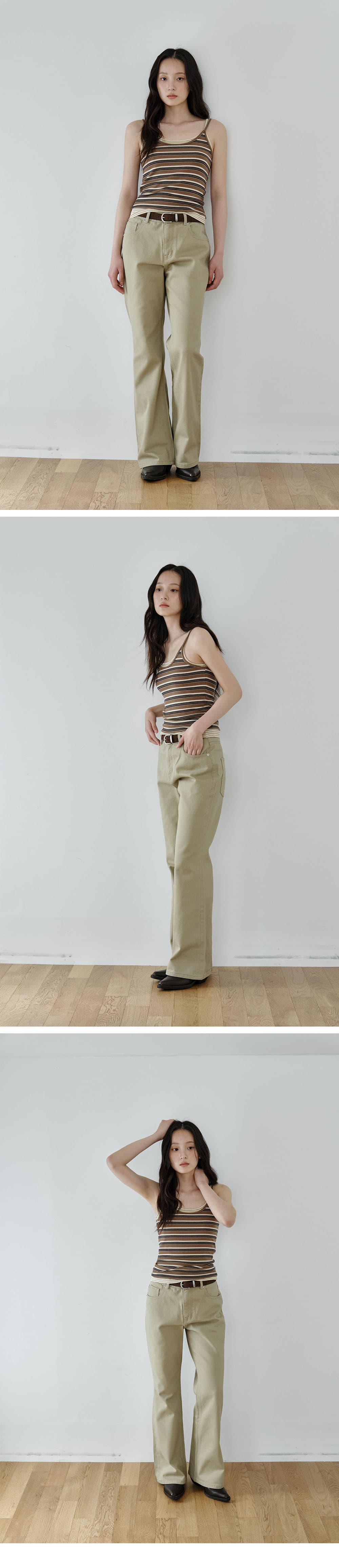 Bold Stripe Slim Sleeveless (Brown) — vue 3