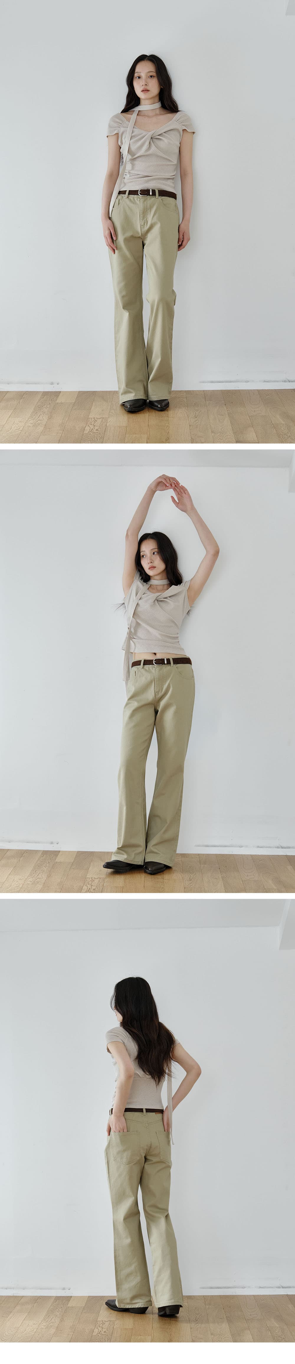 Scarf Twist Top (Beige) — vue 3
