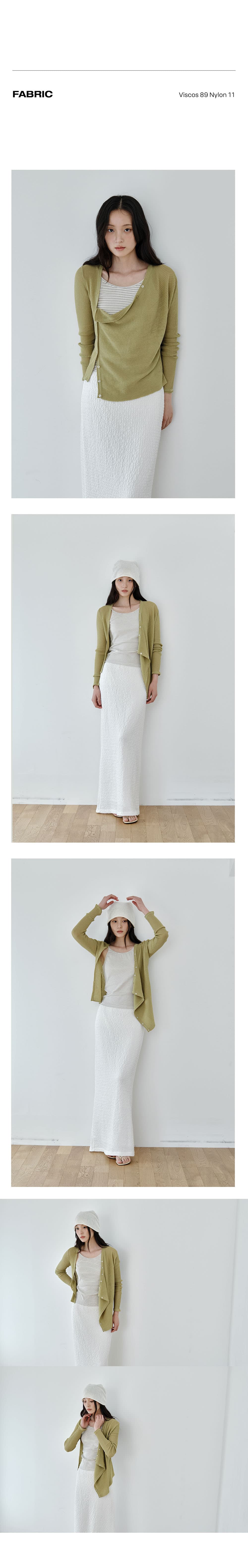 Asymmetric Drape Cardigan (Green) — vue 4