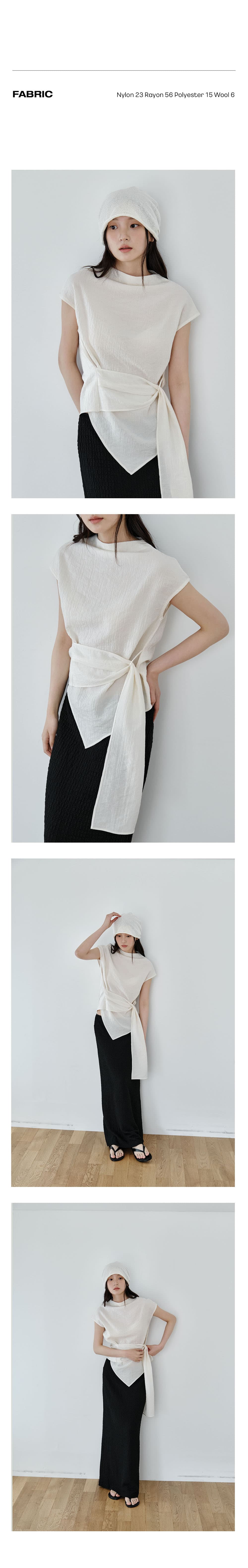 Wrap-Tie Blouse (Ivory) — vue 4