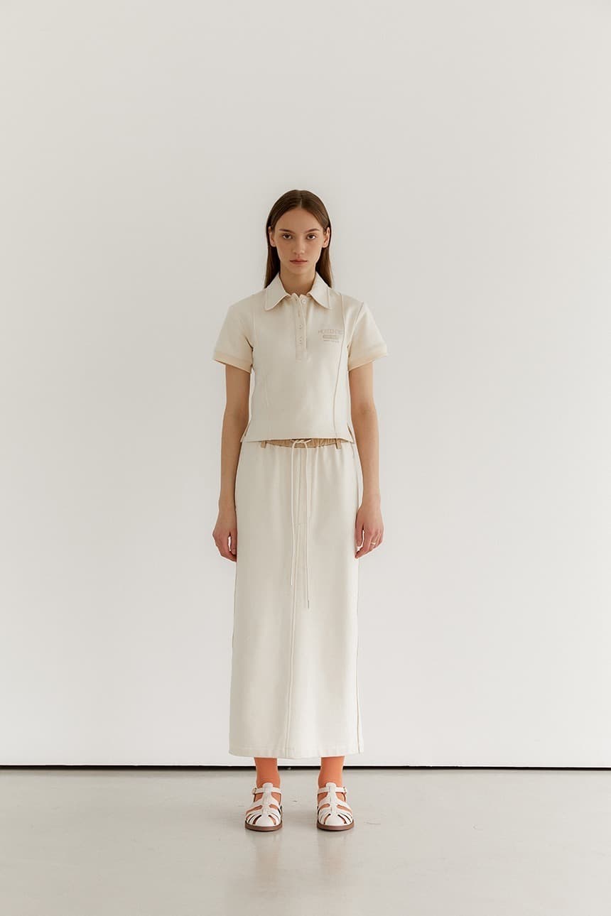 Lining Long Sweat Skirt (Ivory)