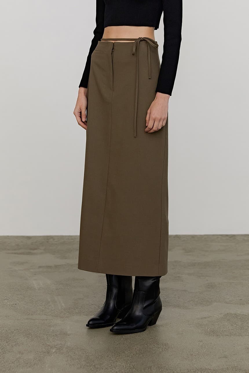 String Belt Skirt (Khaki)