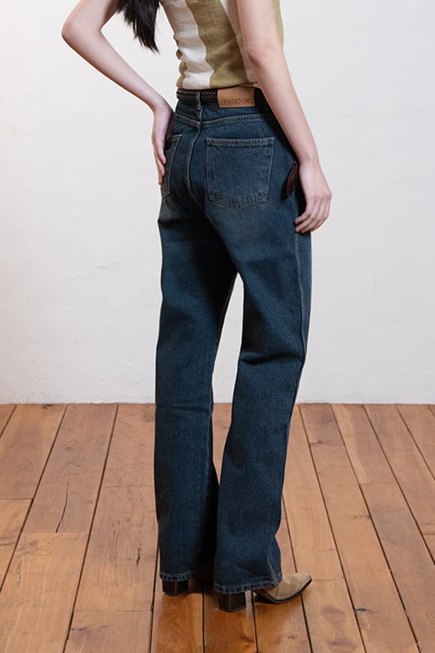 Straight Brown Tint Denim (Indigo)