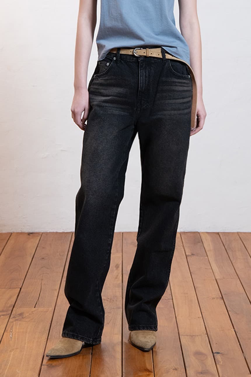 Straight Brown Tint Denim (Black)
