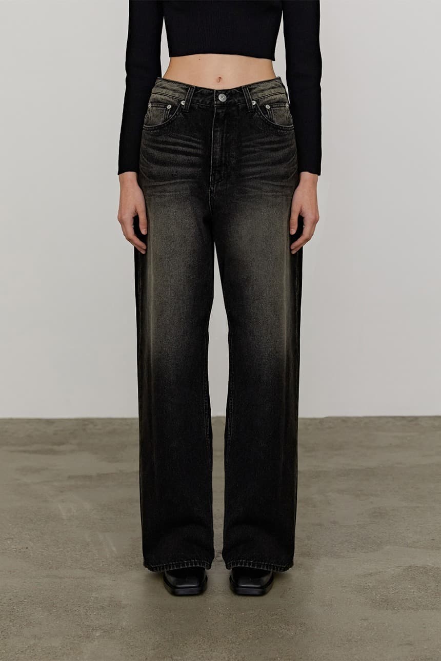Wide Brown Tint Denim (Black)