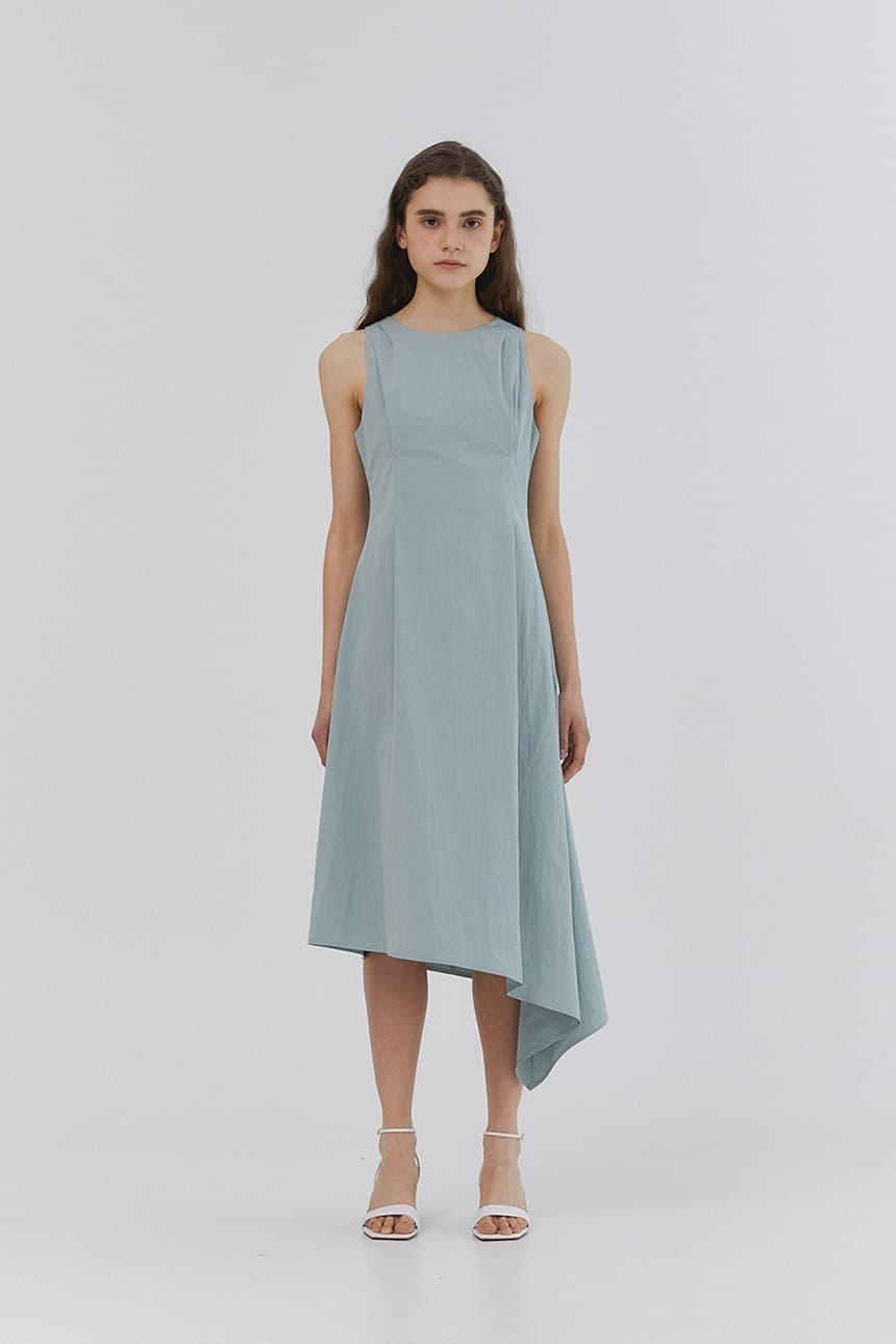 Unbalance Sleeveless Dress (Mint)
