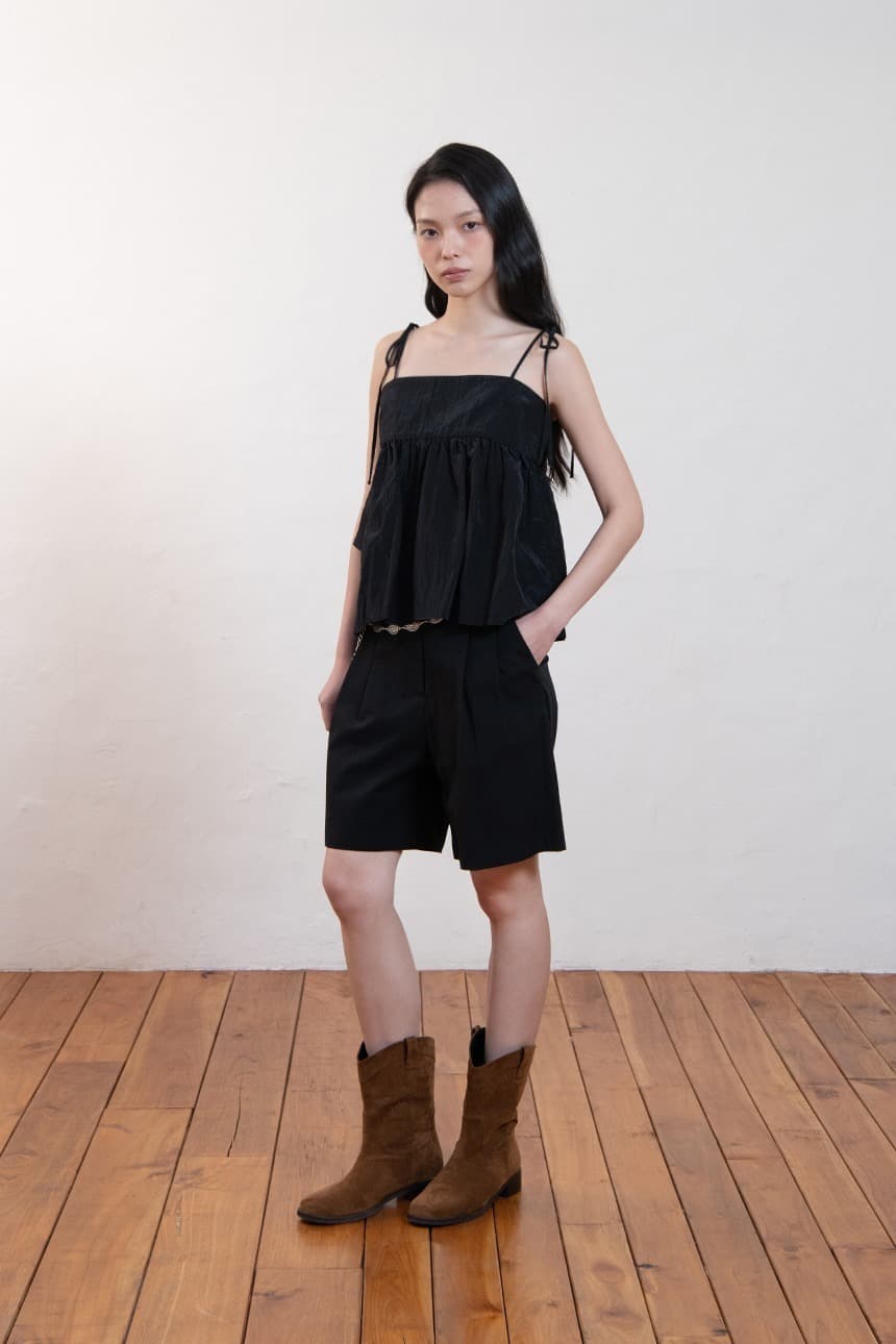 Unbalance Frill Bustier (Black)