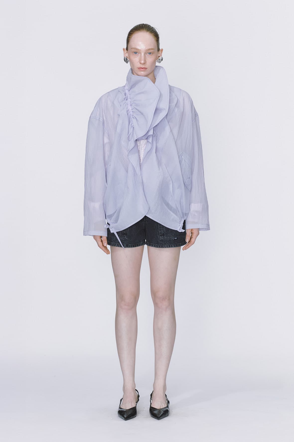 Oversized Drawstring Shawl Collar Jumper