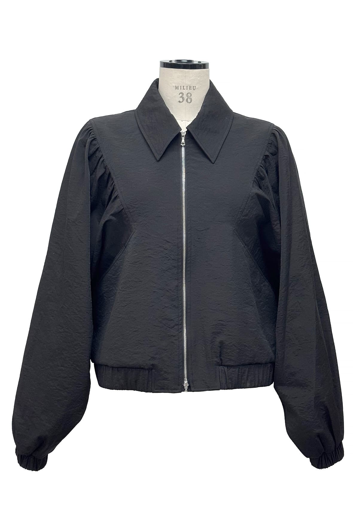 Shirred Square Armhole Insert Pocket Zip Up Jumper — vue 2