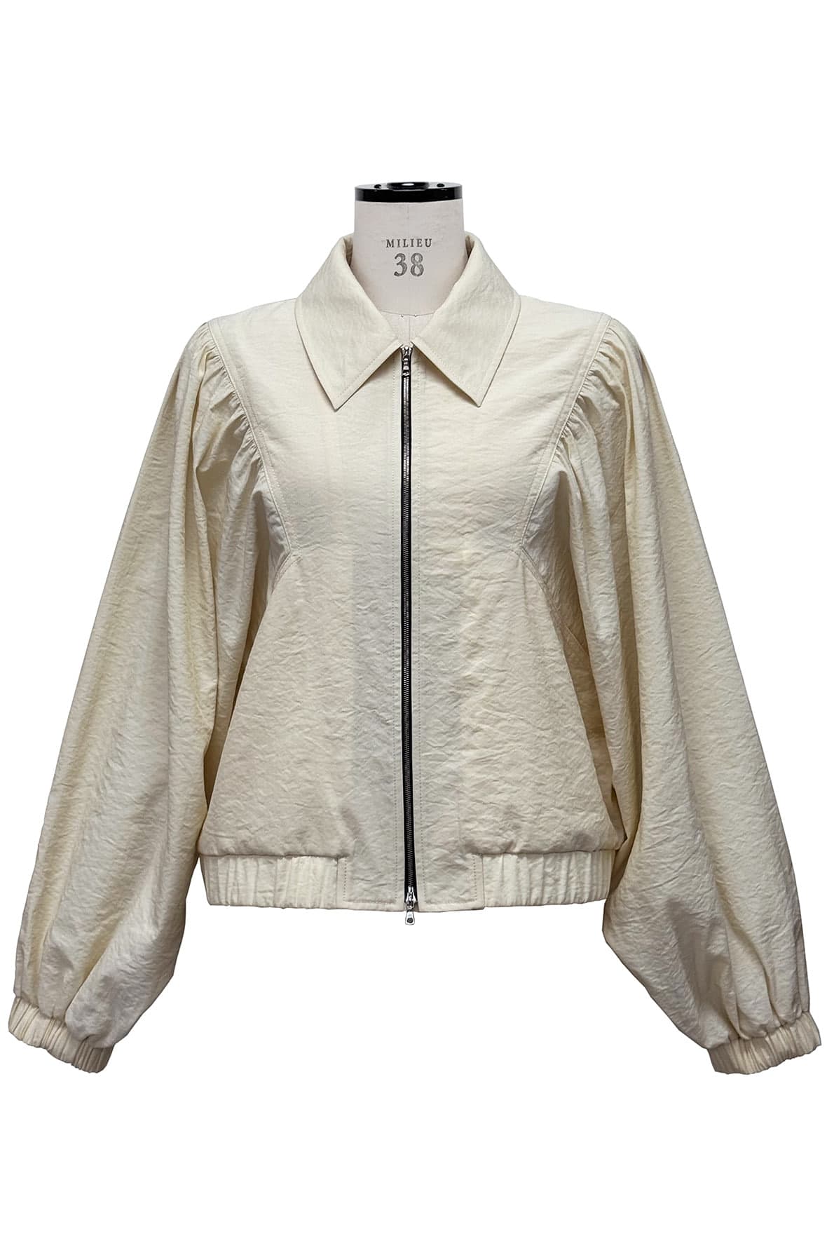 Shirred Square Armhole Insert Pocket Zip Up Jumper — vue 2
