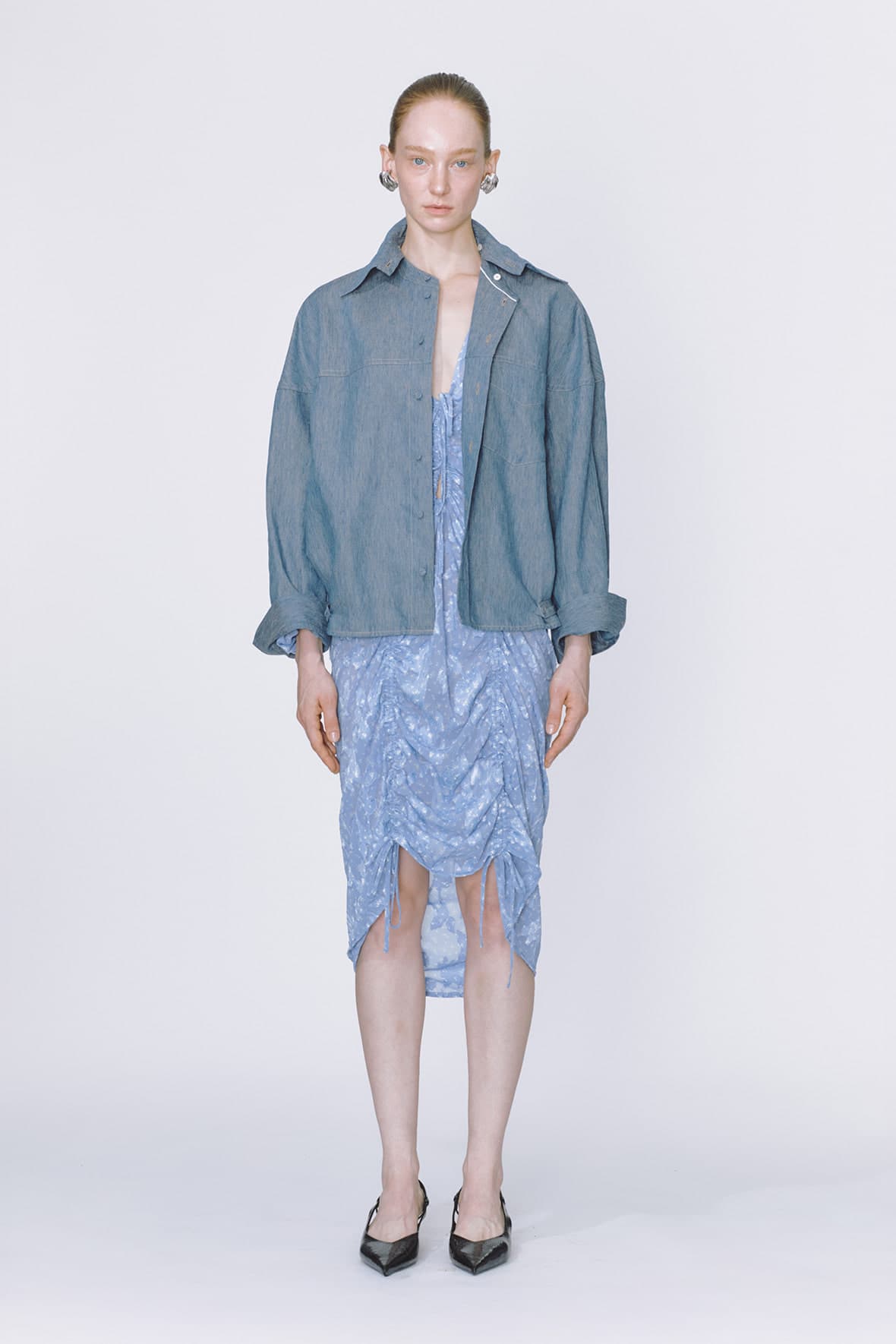 Half And Half Detachable Collar Shircket