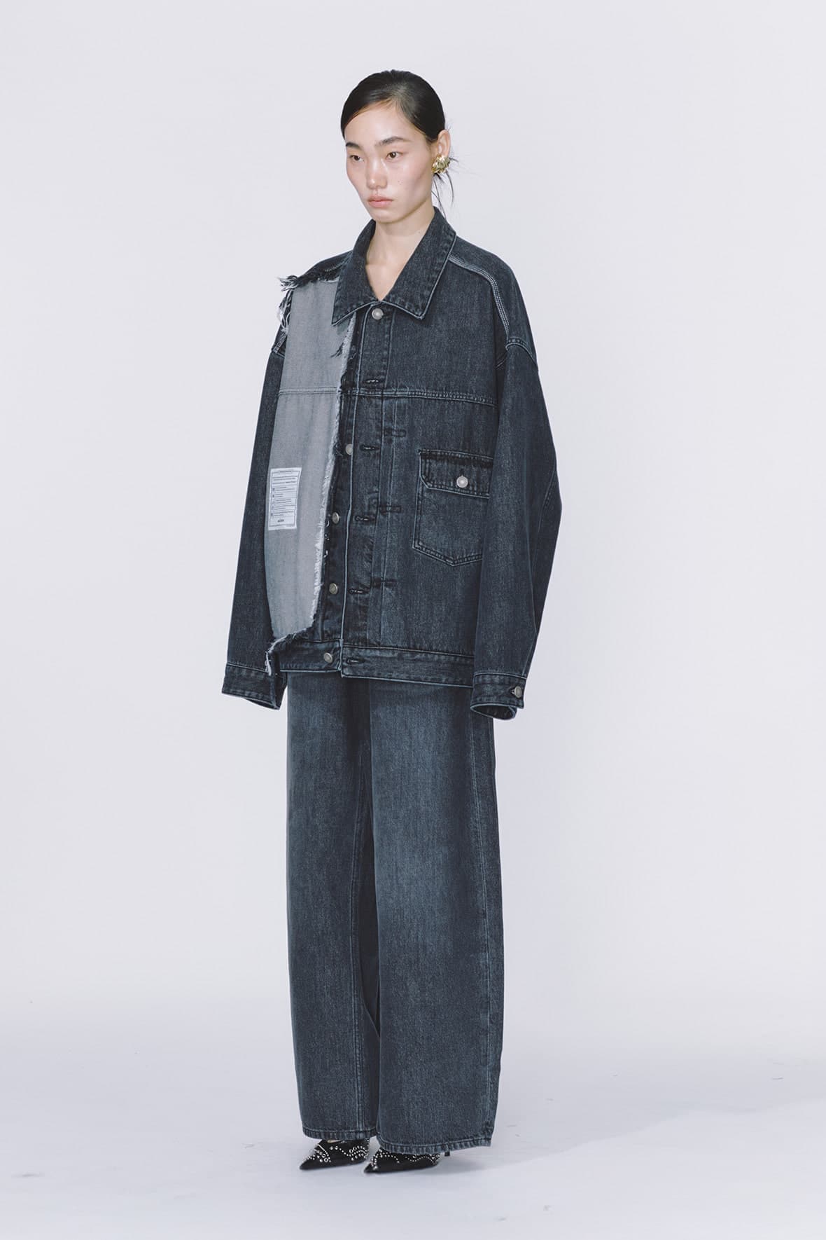 Raw Cut Half And Half 2-Tuck Denim Trucker — vue 5