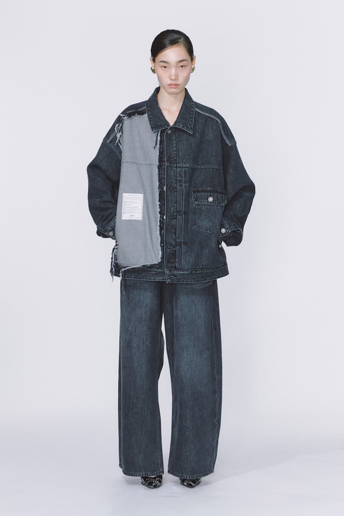 Raw Cut Half And Half 2-Tuck Denim Trucker — vue 1