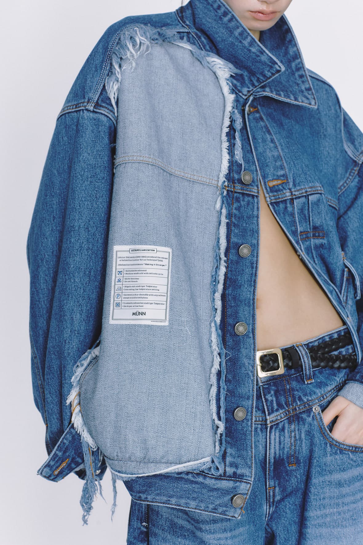 Raw Cut Half And Half 2-Tuck Denim Trucker — vue 8