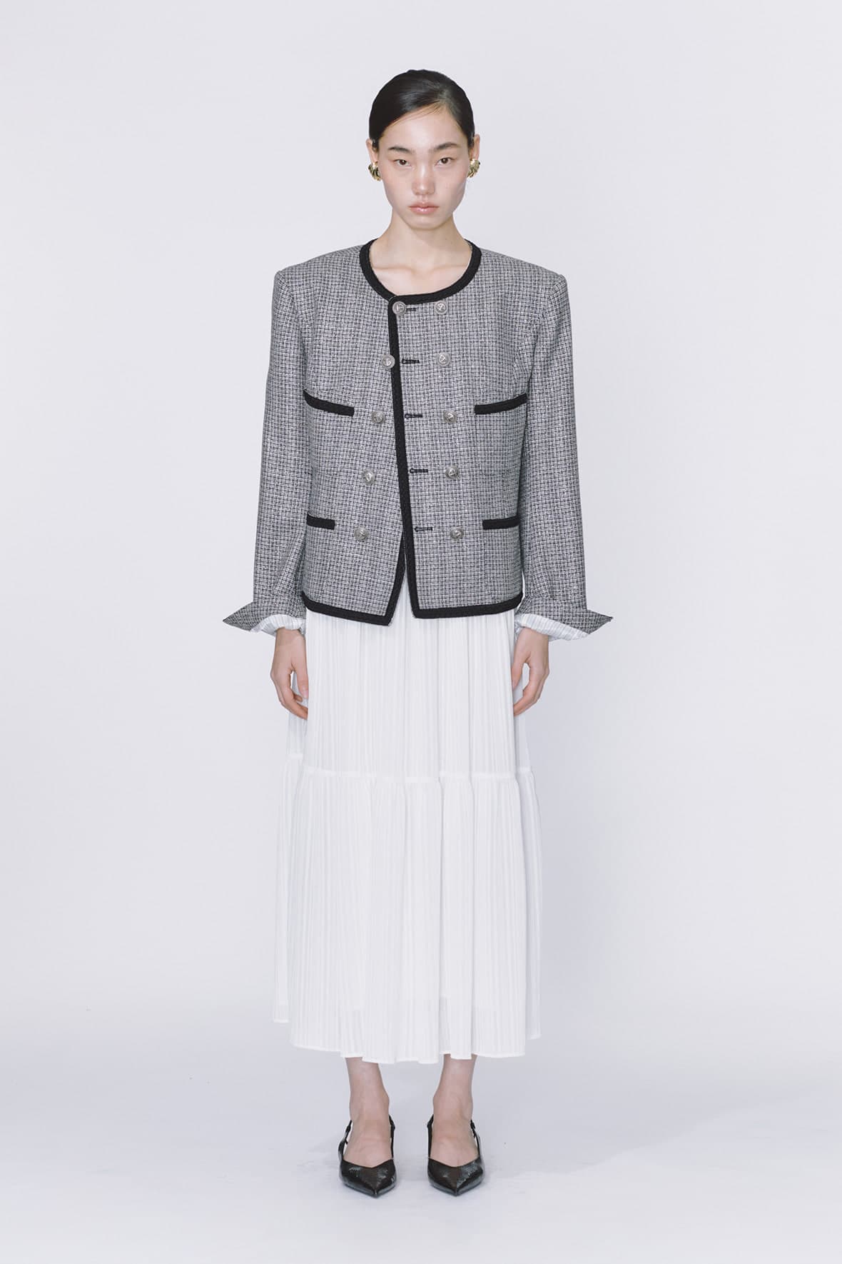 Double 4-Pocket Tweed Jacket