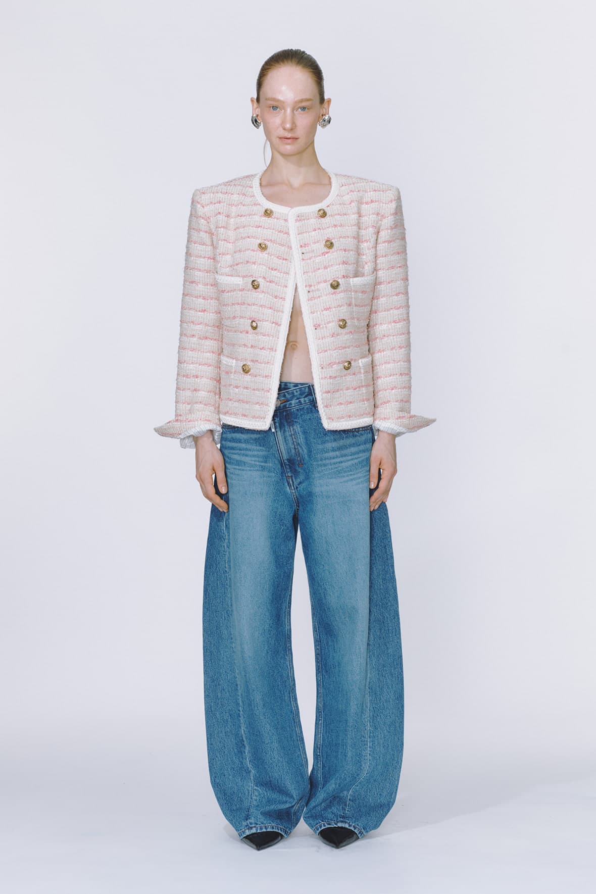 Double 4-Pocket Tweed Jacket