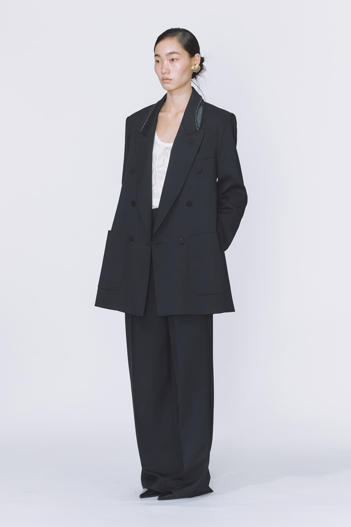 Möbius Peak Lapel Side Slit Double Breasted Blazer — vue 4