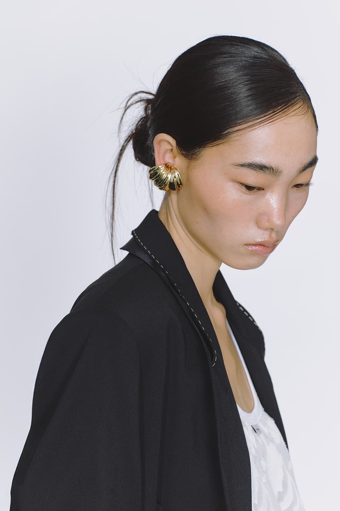 Möbius Peak Lapel Side Slit Double Breasted Blazer — vue 9