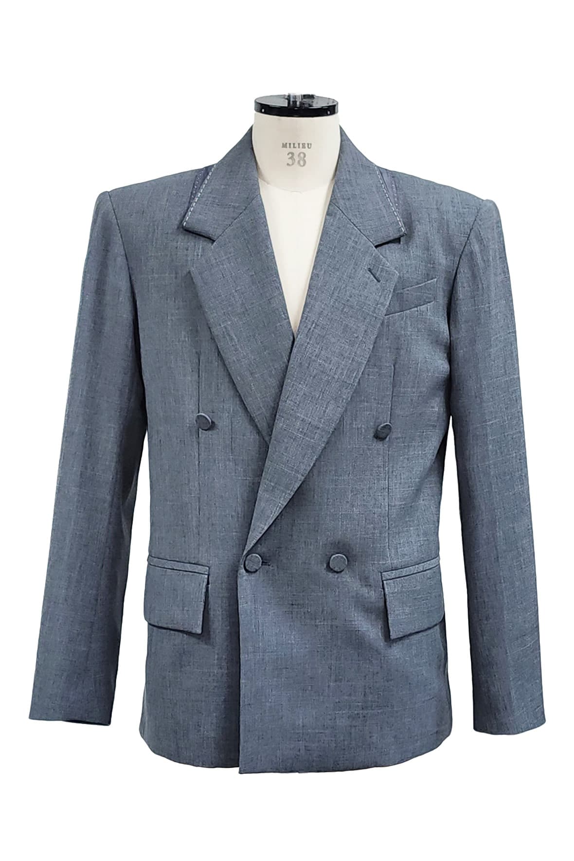 Loose Fit Möbius Notch Lapel Double Breasted Blazer — vue 2