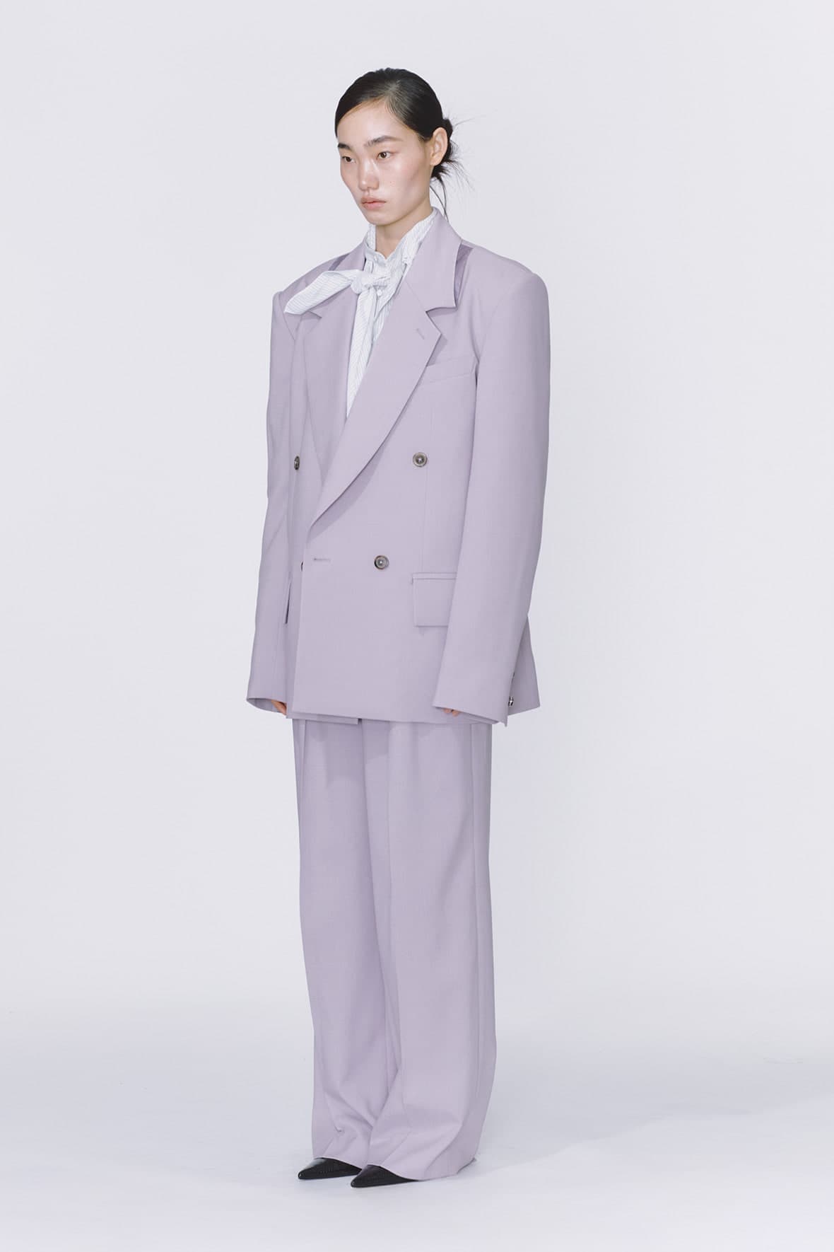 Loose Fit Möbius Notch Lapel Double Breasted Blazer — vue 4