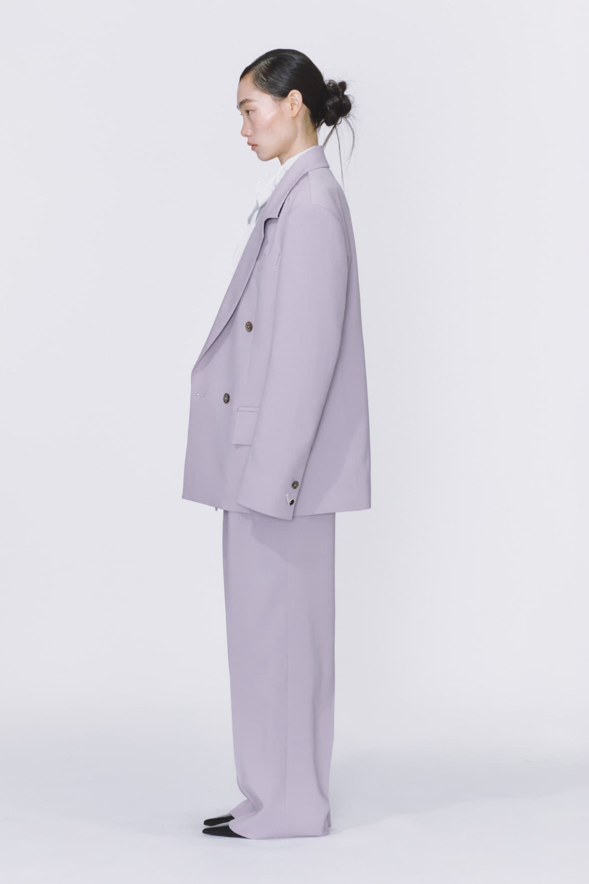 Loose Fit Möbius Notch Lapel Double Breasted Blazer — vue 5