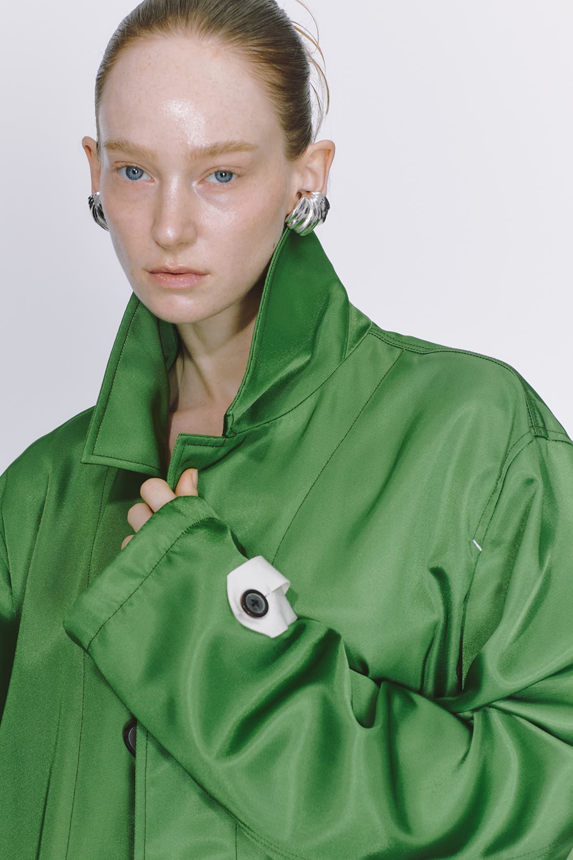 Oversized Zipper Detailed Hidden Button Mac Coat — vue 7