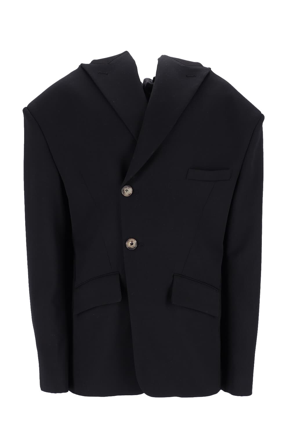 Hood Draped Blazer (Black)