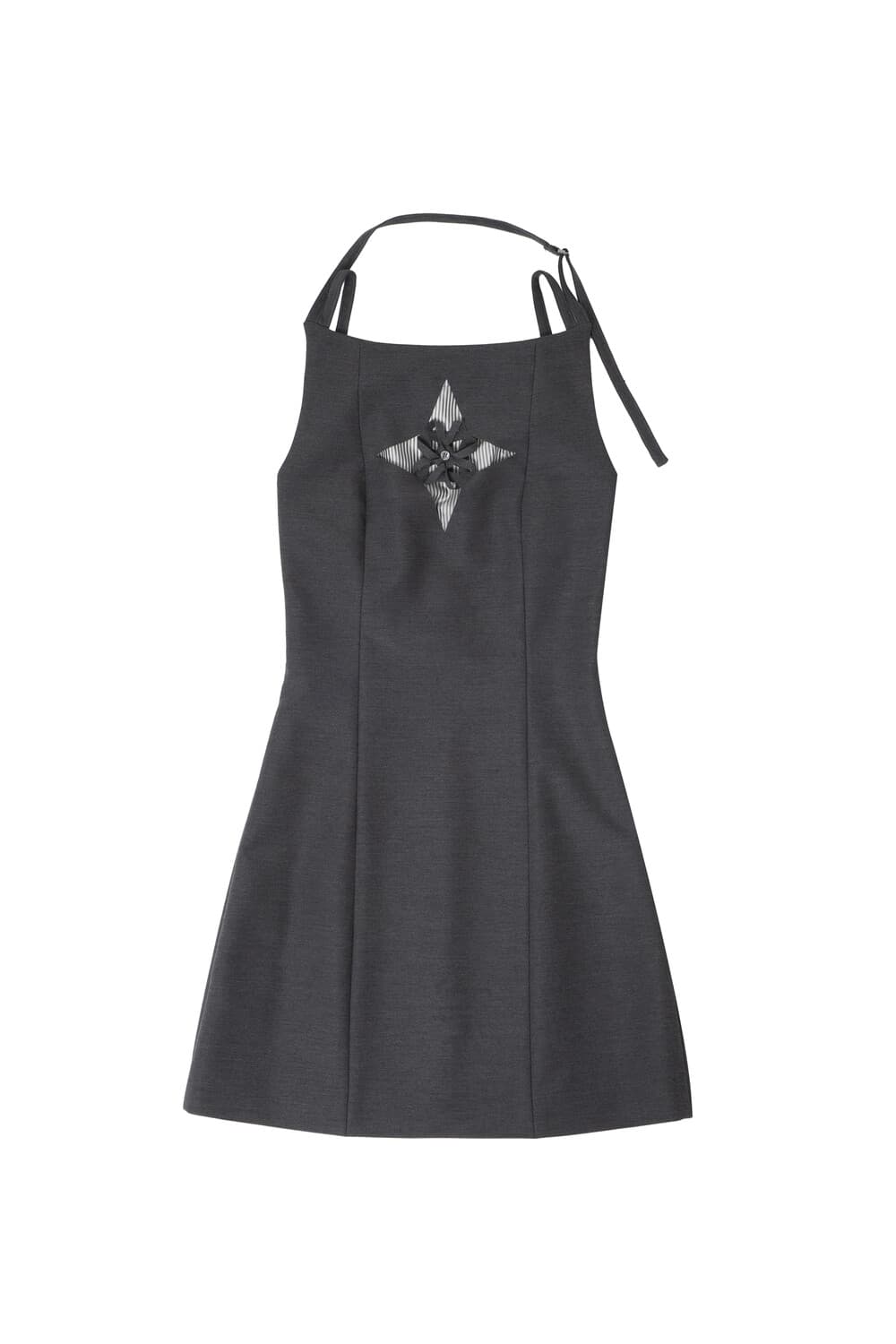 Origami Laser-Cut Mini Dress (Grey)