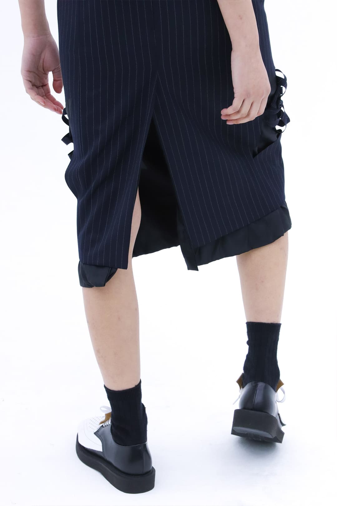 Origami Laser-Cut midi-skirts (Navy) — vue 4