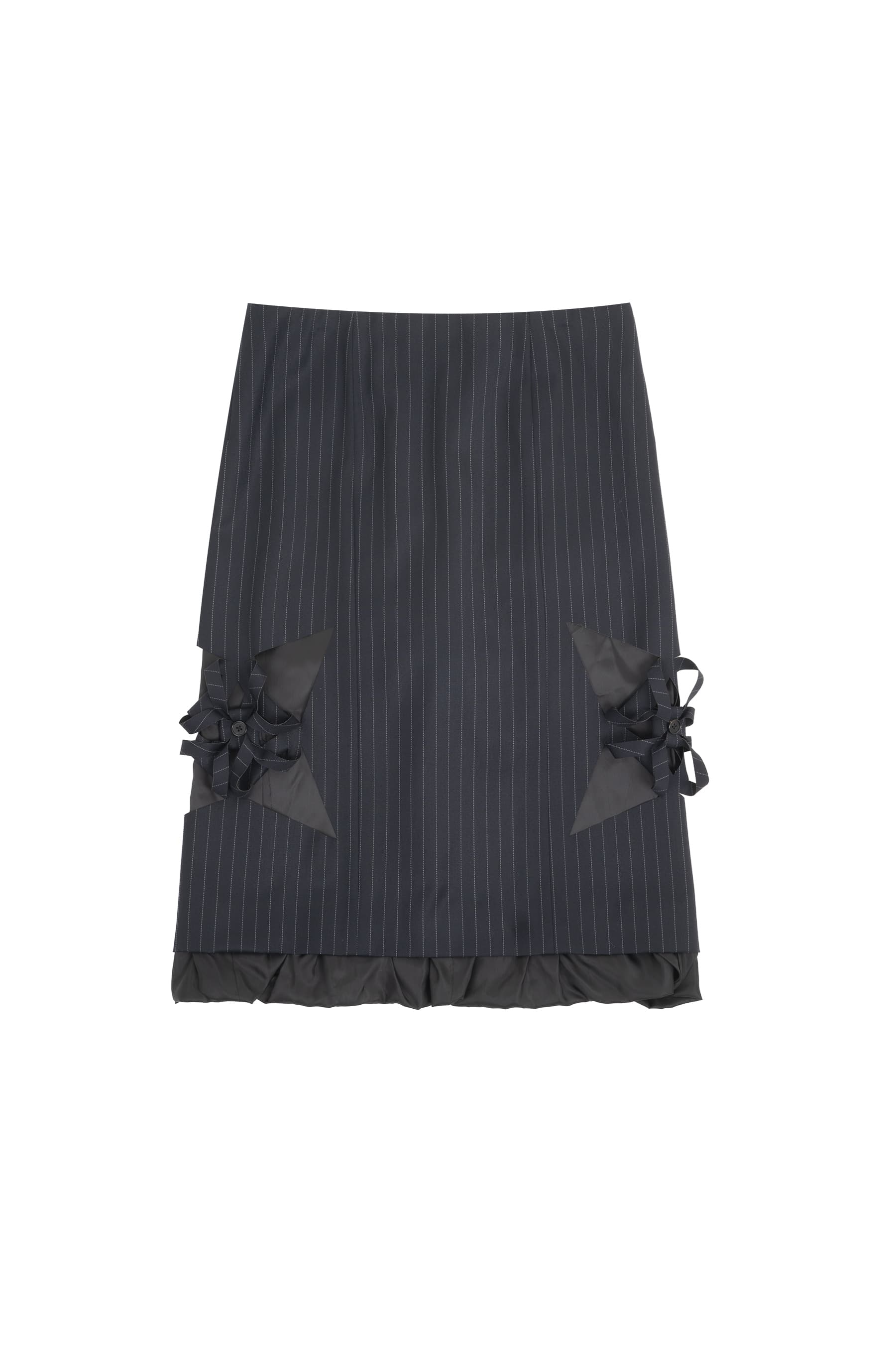 Origami Laser-Cut midi-skirts (Navy) — vue 1