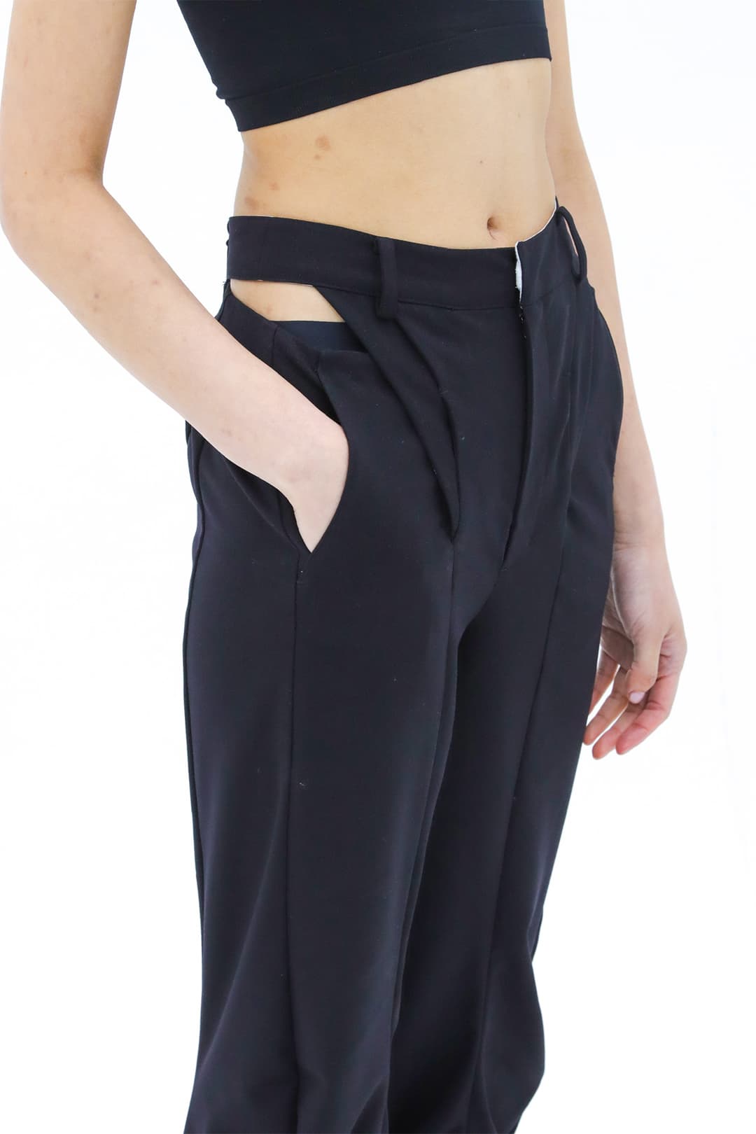Bootcut Wave Trousers (Black) — vue 5
