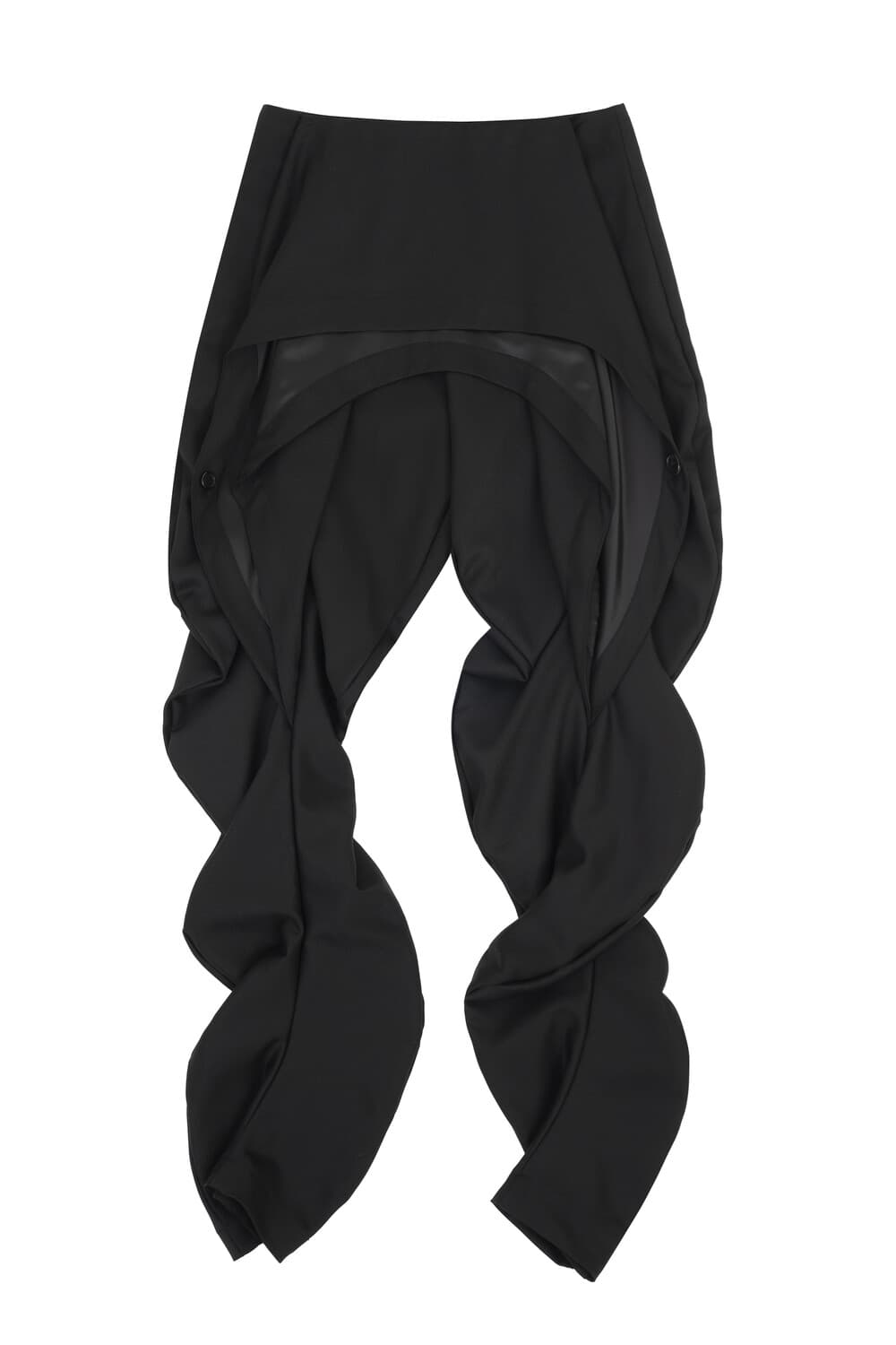 Double Draped Wave Trousers (Black)